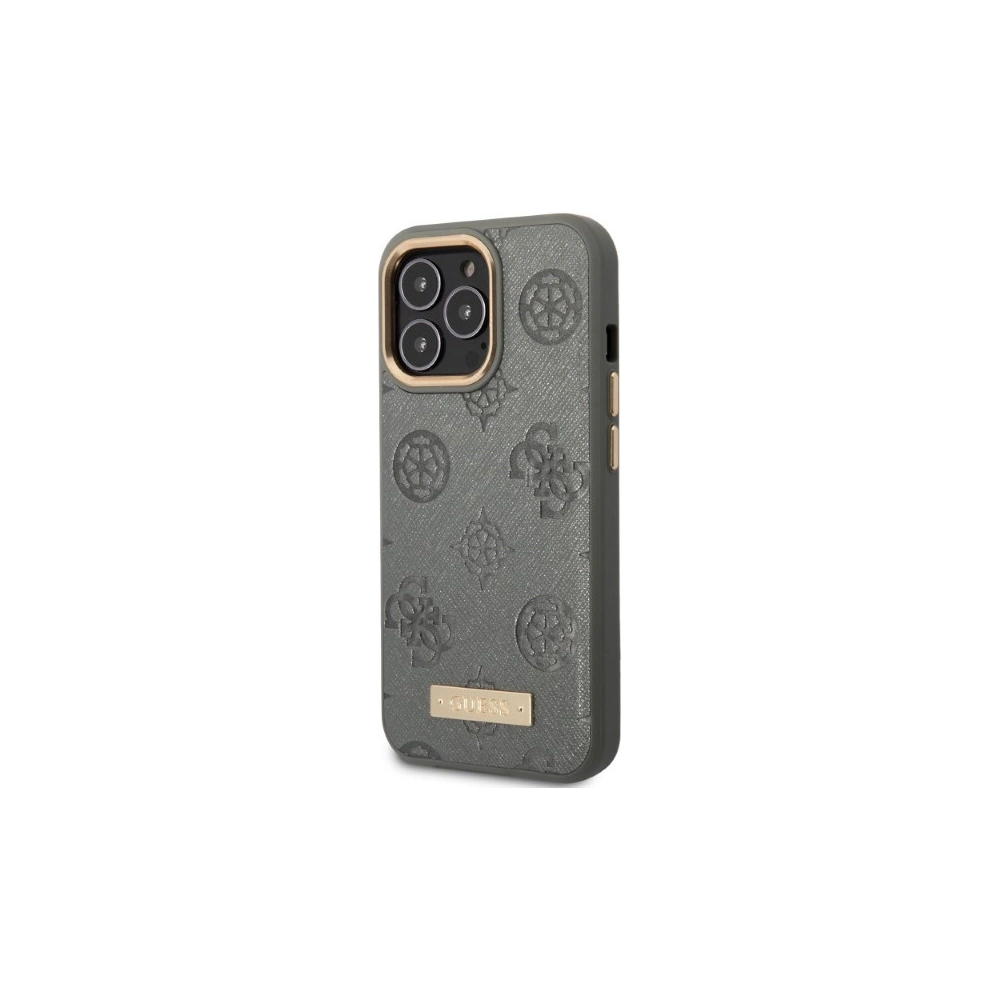 Hurtownia GSM - Case Guess GUHMP13LSAPSTG Apple iPhone 13 Pro grau/grey Hardcase Peony Logo Plate MagSafe - GUE2268 - {ean13} - Hurt