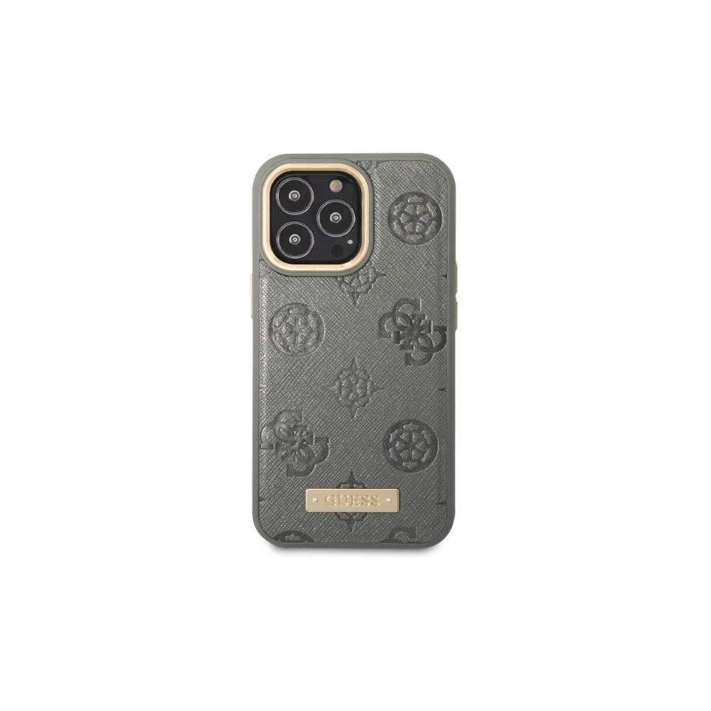 Hurtownia GSM - Etui Guess GUHMP13LSAPSTG Apple iPhone 13 Pro szary/grey hardcase Peony Logo Plate MagSafe - GUE2268 - {ean13} - Hurt