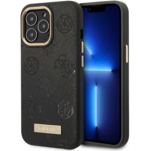 Hurtownia GSM - Etui Guess GUHMP13LSAPSTK Apple iPhone 13 Pro negru/black hardcase Peony Logo Plate MagSafe - GUE2269 - {ean13} - Hurt