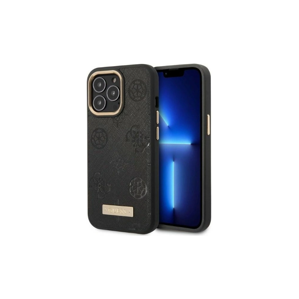 Hurtownia GSM - Etui Guess GUHMP13LSAPSTK Apple iPhone 13 Pro czarny/black hardcase Peony Logo Plate MagSafe - GUE2269 - {ean13} - Hurt