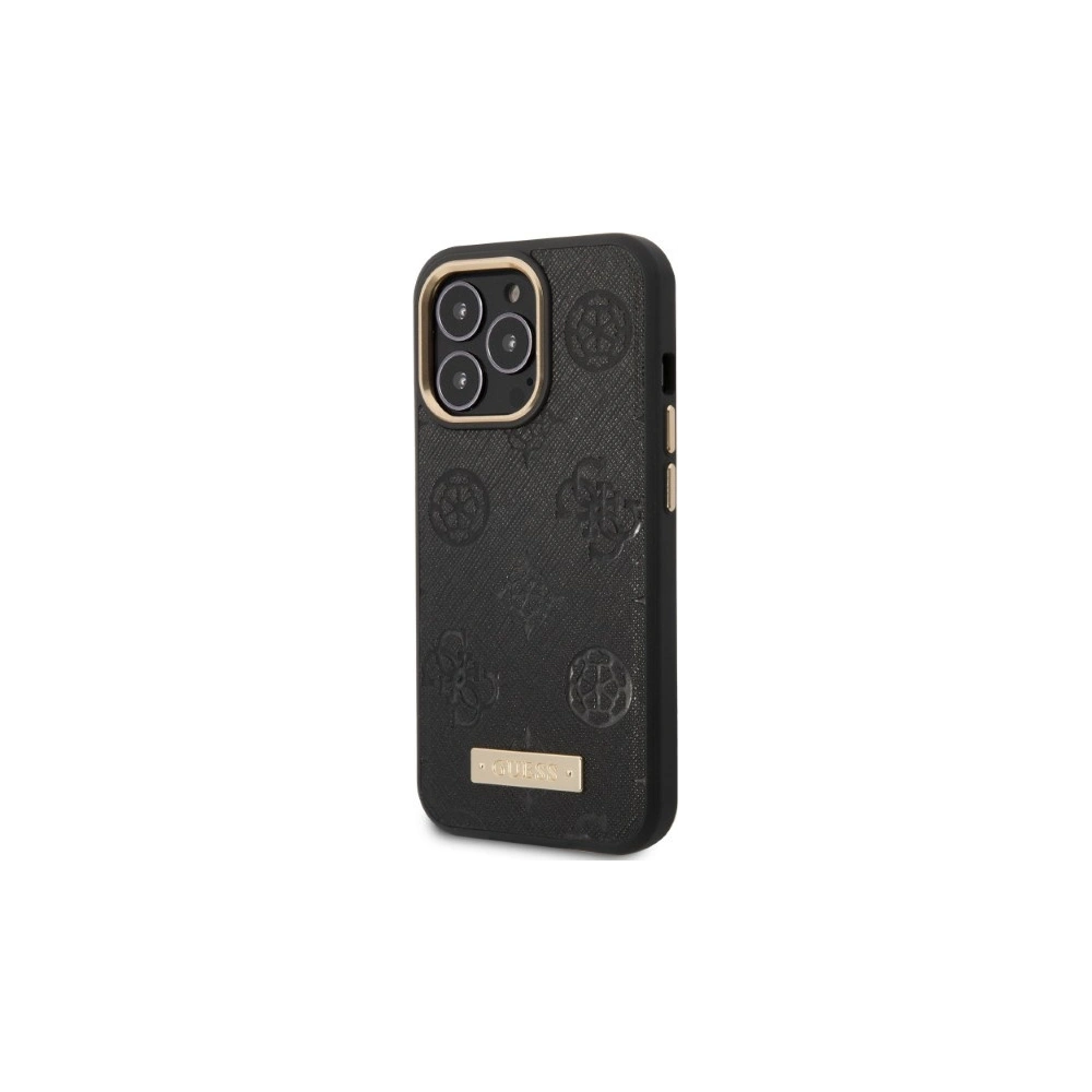 Hurtownia GSM - Etui Guess GUHMP13LSAPSTK Apple iPhone 13 Pro negru/black hardcase Peony Logo Plate MagSafe - GUE2269 - {ean13} - Hurt