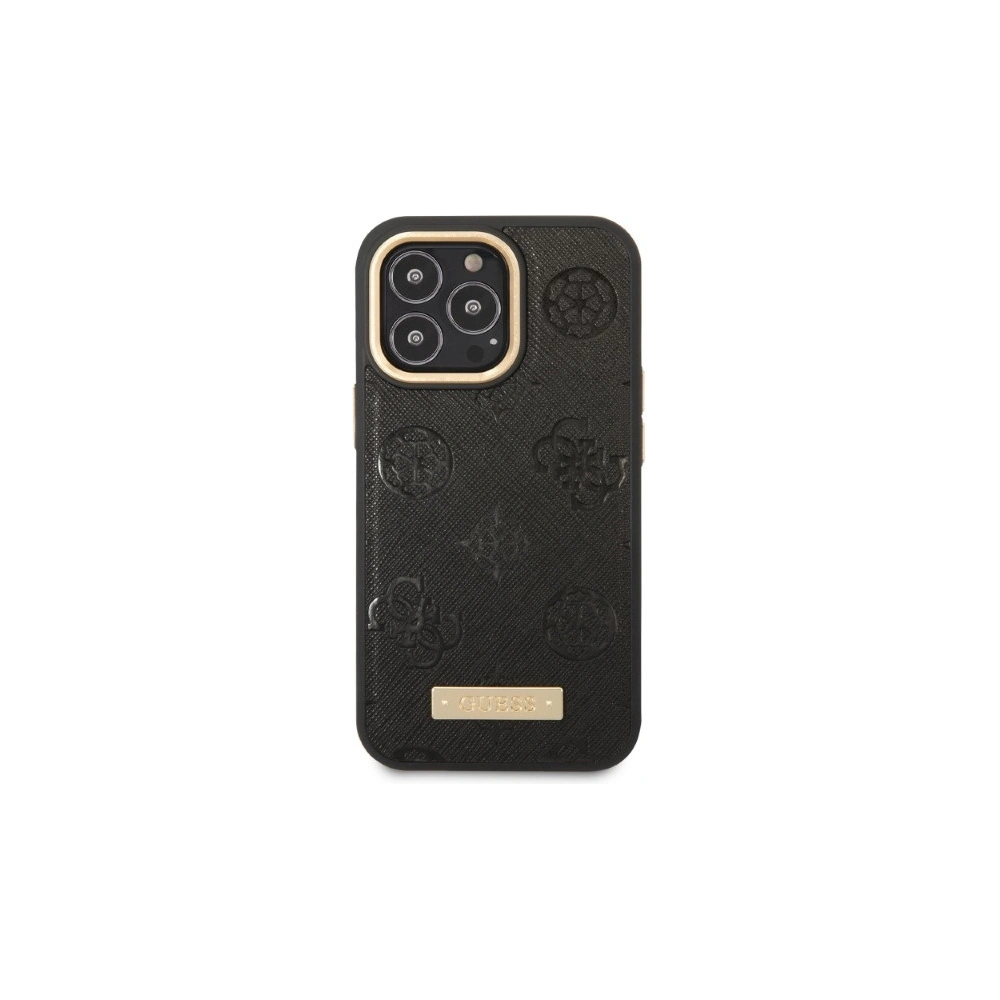 Hurtownia GSM - Etui Guess GUHMP13LSAPSTK Apple iPhone 13 Pro negru/black hardcase Peony Logo Plate MagSafe - GUE2269 - {ean13} - Hurt