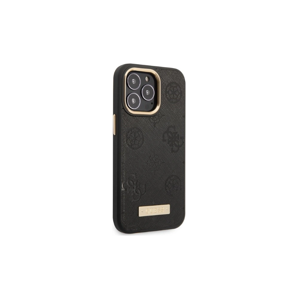 Hurtownia GSM - Etui Guess GUHMP13LSAPSTK Apple iPhone 13 Pro negru/black hardcase Peony Logo Plate MagSafe - GUE2269 - {ean13} - Hurt