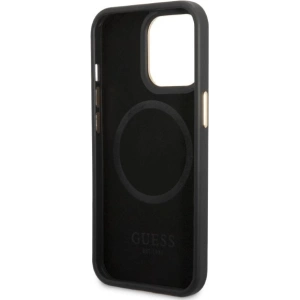 Wholesale Guess GUHMP13LSAPSTK Apple iPhone 13 Pro black hardcase Peony Logo Plate MagSafe - GUE2269 - {ean13} - Hurt