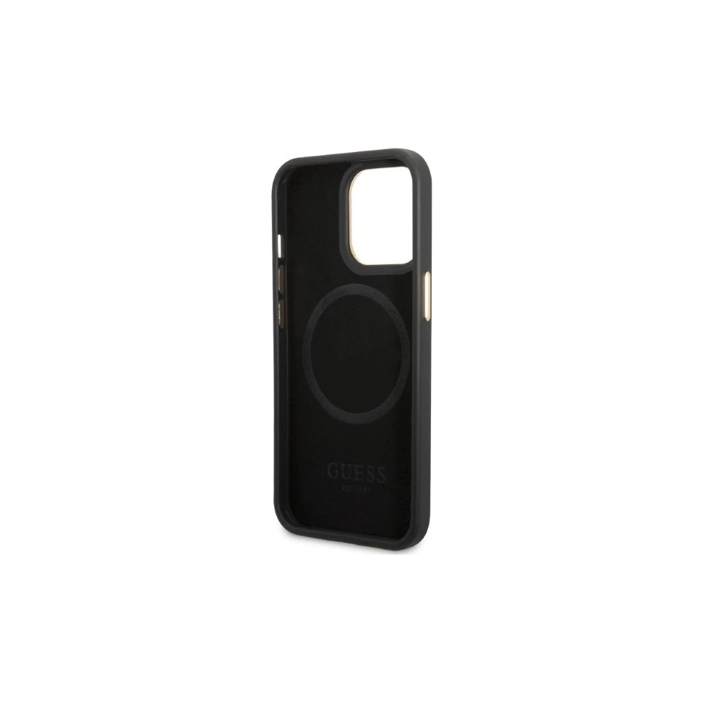 Hurtownia GSM - Etui Guess GUHMP13LSAPSTK Apple iPhone 13 Pro negru/black hardcase Peony Logo Plate MagSafe - GUE2269 - {ean13} - Hurt