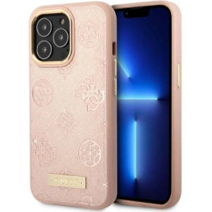 Wholesale Guess GUHMP13LSAPSTP Apple iPhone 13 Pro pink hardcase Peony Logo Plate MagSafe - GUE2270 - {ean13} - Hurt