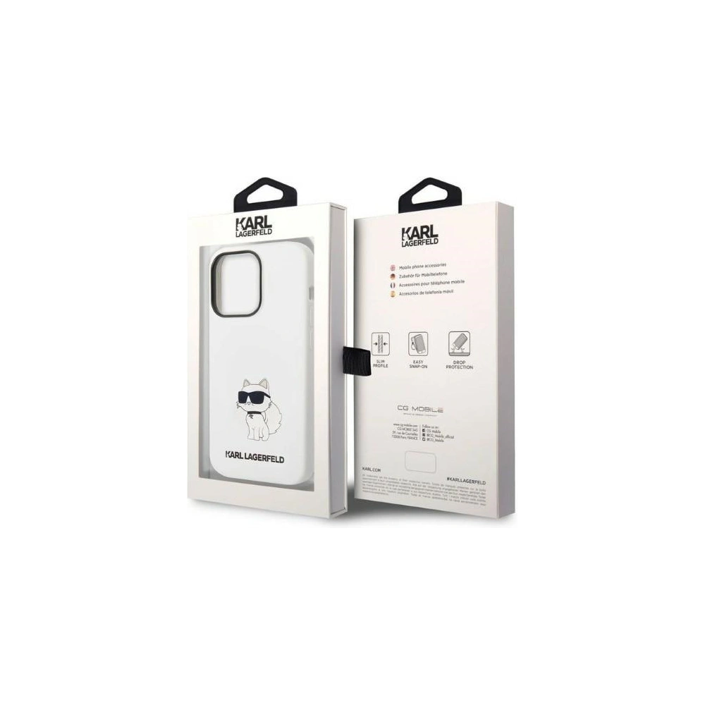Hurtownia GSM - Etui Karl Lagerfeld KLHCP14LSNCHBCH Apple iPhone 14 Pro carcasă rigidă albă/white Silicone Choupette - KLD1270 - {ean13} - Hurt