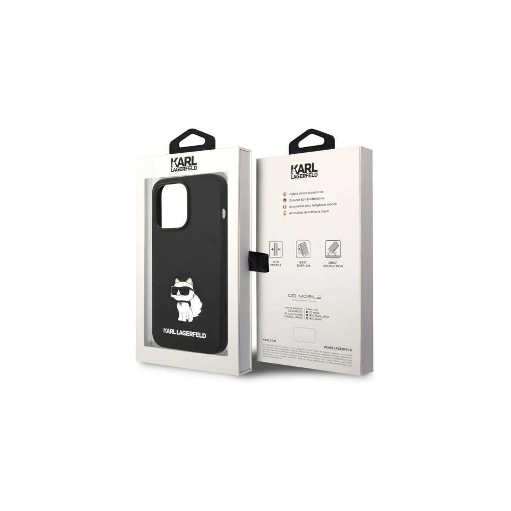 Hurtownia GSM - Etui Karl Lagerfeld KLHCP14LSNCHBCK Apple iPhone 14 Pro hardcase černý/black Silicone Choupette - KLD1271 - {ean13} - Hurt