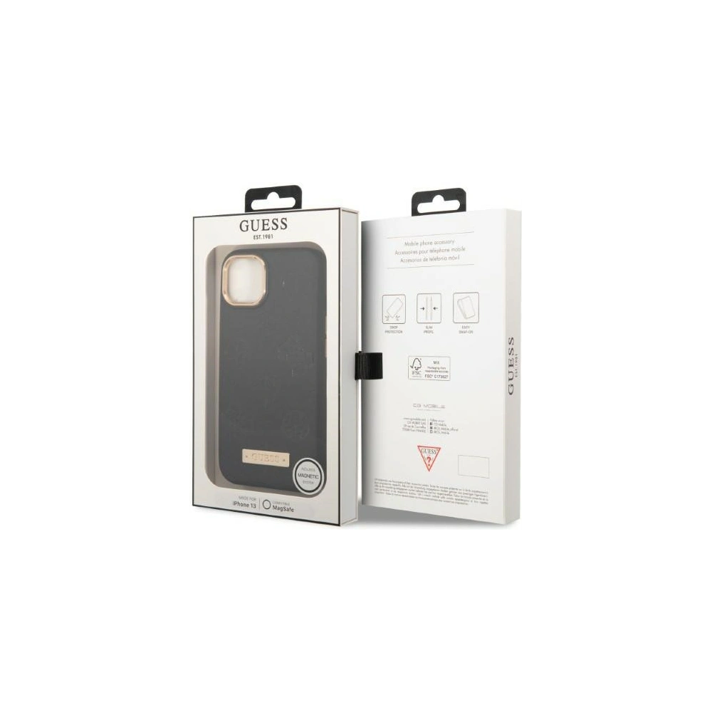 Hurtownia GSM - Etui Guess GUHMP13MSAPSTK Apple iPhone 13 czarny/black hardcase Peony Logo Plate MagSafe - GUE2272 - {ean13} - Hurt