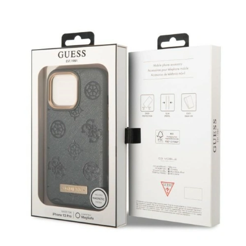 Etui Guess GUHMP13XSAPSTG Apple iPhone 13 Pro Max szary/grey hardcase Peony Logo Plate MagSafe