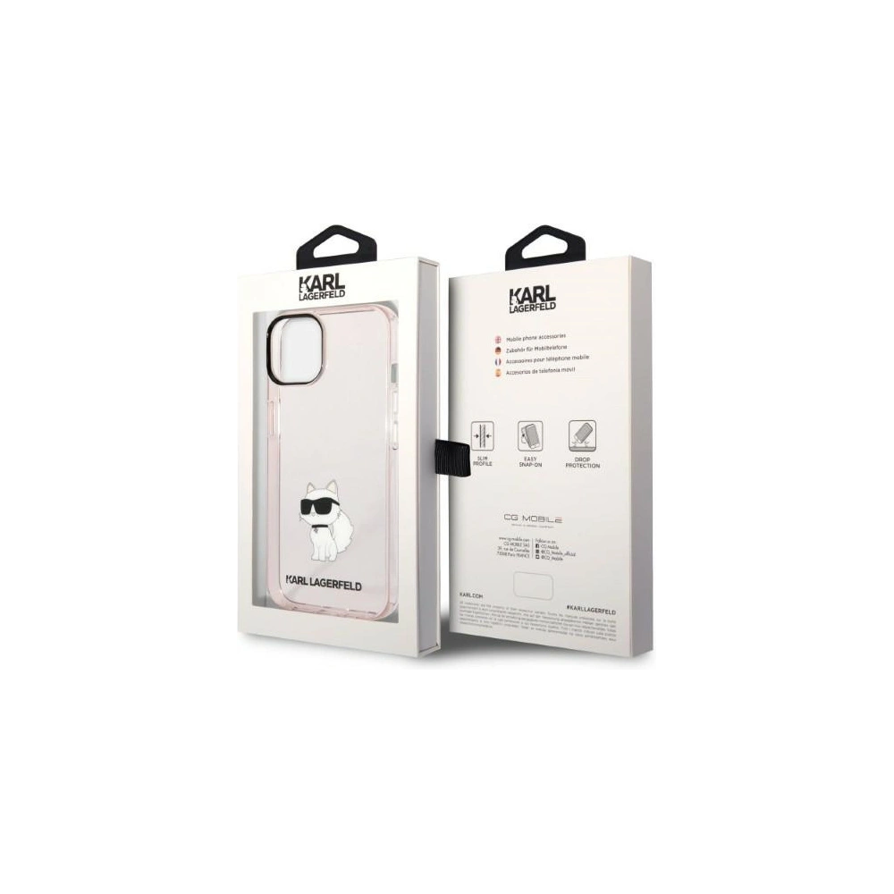 Case Karl Lagerfeld KLHCP14MHNCHTCP Apple iPhone 14 Plus / 15 Plus rosa/pink Hardcase Ikonik Choupette