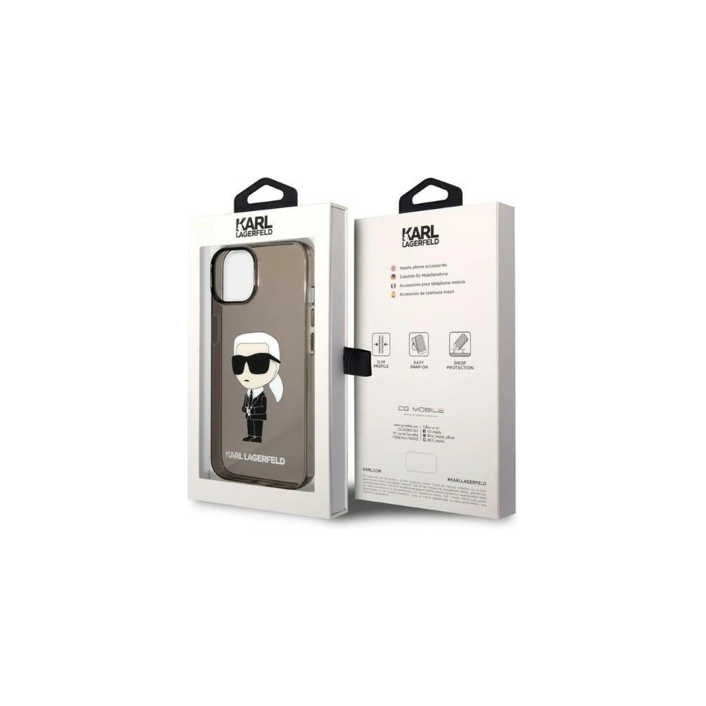 Case Karl Lagerfeld KLHCP14MHNIKTCK Apple iPhone 14 Plus / 15 Plus schwarz/black hardcase Ikonik Case Karl Lagerfeld