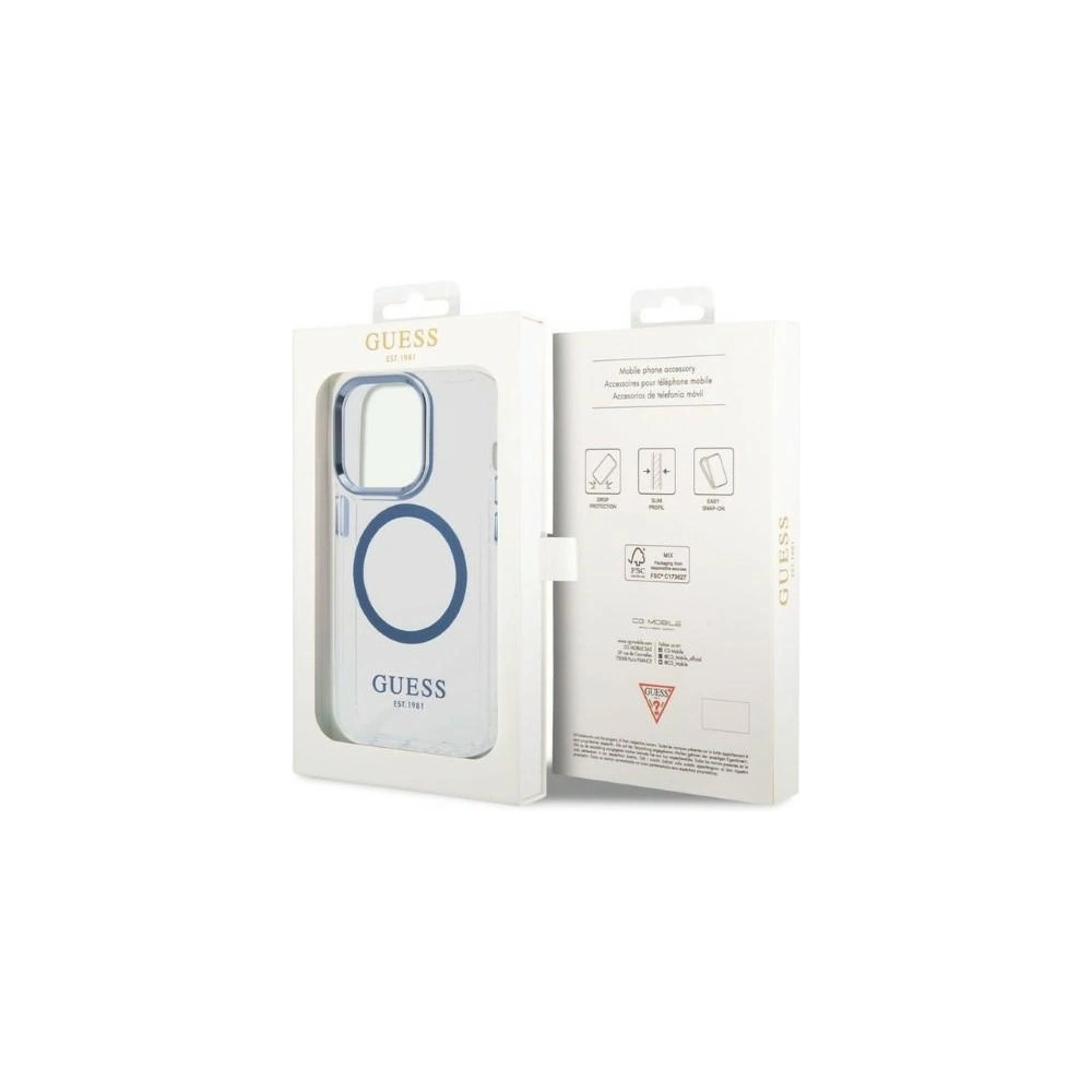 Hurtownia GSM - Etui Guess GUHMP14LHTRMB Apple iPhone 14 Pro kék/hard case Metal Outline Magsafe - GUE2277 - {ean13} - Hurt