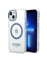 Etui Guess GUHMP14MHTRMB Apple iPhone 14 Plus / 15 Plus kék/kék kemény tok Fémkeret Magsafe