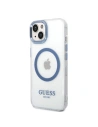 Case Guess GUHMP14MHTRMB Apple iPhone 14 Plus / 15 Plus blau/blue Hartschale Metallrand Magsafe