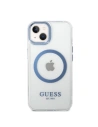 Etui Guess GUHMP14MHTRMB Apple iPhone 14 Plus / 15 Plus albastru/blue hard case Metal Outline Magsafe