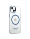 Etui Guess GUHMP14MHTRMB Apple iPhone 14 Plus / 15 Plus kék/kék kemény tok Fémkeret Magsafe