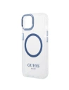 Etui Guess GUHMP14MHTRMB Apple iPhone 14 Plus / 15 Plus niebieski/blue hard case Metal Outline Magsafe