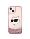 Wholesale Karl Lagerfeld KLHCP14SLNCHCP Apple iPhone 14 pink hardcase Glitter Choupette Head - KLD1281 - {ean13} - Hurt