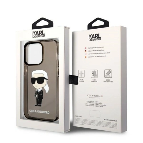 Etui Karl Lagerfeld KLHCP14XHNIKTCK Apple iPhone 14 Pro Max czarny/black hardcase Ikonik Etui Karl Lagerfeld