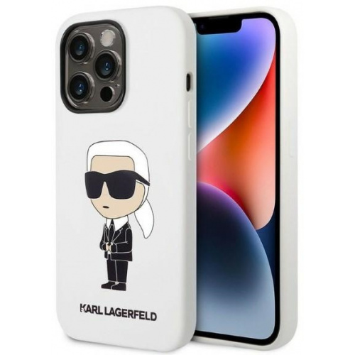 Karl Lagerfeld Distributor - 3666339086633 - KLD1293 - Karl Lagerfeld KLHCP14XSNIKBCH Apple iPhone 14 Pro Max hardcase white Silicone Ikonik - B2B homescreen