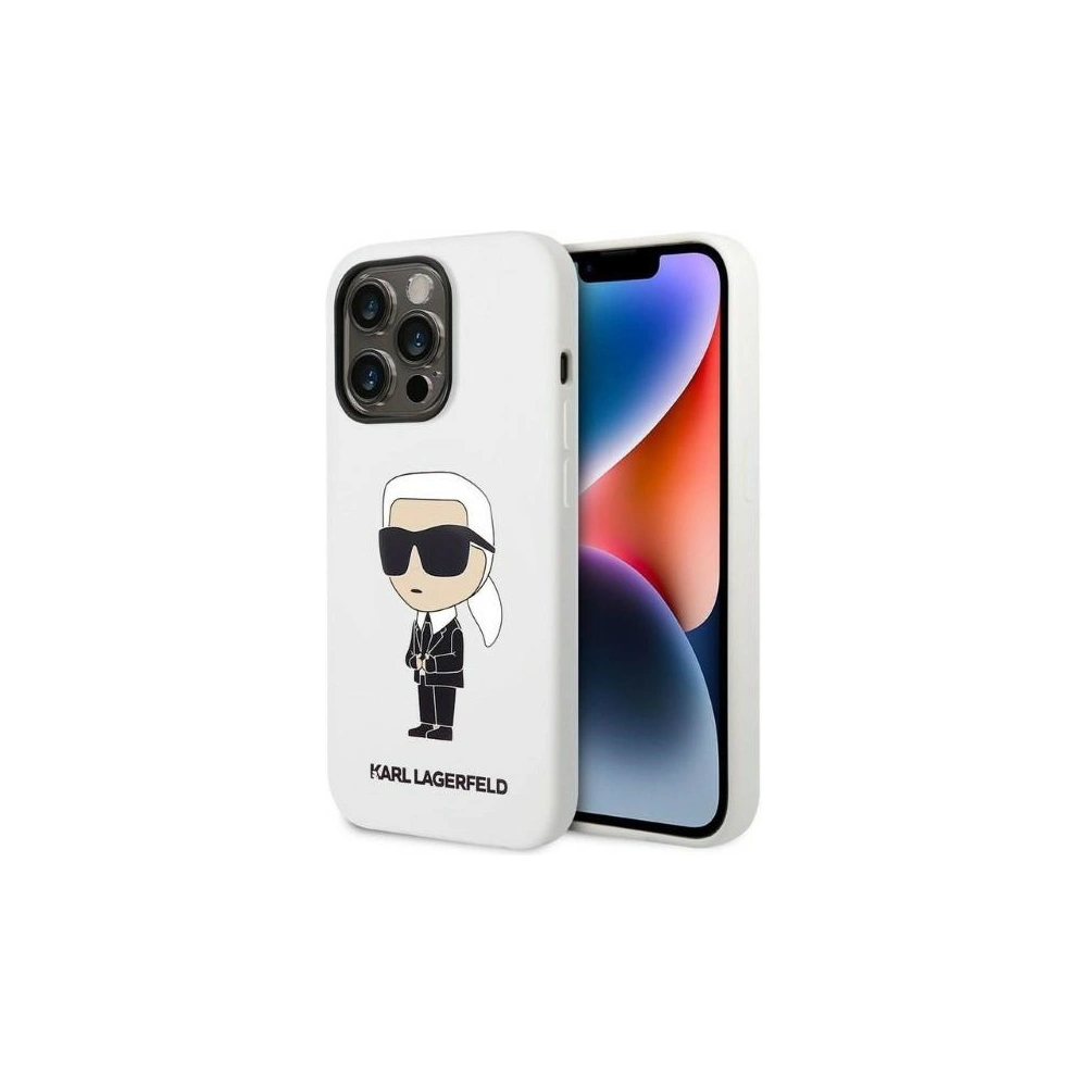 Hurtownia GSM - Etui Karl Lagerfeld KLHCP14XSNIKBCH Apple iPhone 14 Pro Max hardcase fehér/white Silicone Ikonik - KLD1293 - {ean13} - Hurt