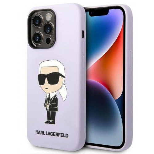 Karl Lagerfeld Distributor - 3666339086671 - KLD1296 - Karl Lagerfeld KLHCP14XSNIKBCU Apple iPhone 14 Pro Max hardcase purple Silicone Ikonik - B2B homescreen