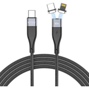 Hurtownia GSM - Magnetisches Kabel Tech-Protect Ultraboost 2in1 Magnetic Kabel Lightning & USB-C PD 60W 3A 100cm Schwarz - THP1610 - {ean13} - Hurt