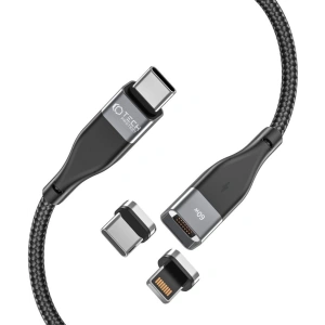 Wholesale Tech-Protect Ultraboost 2in1 Magnetic Cable Lightning & USB-C PD 60W 3A 100cm Black - THP1610 - {ean13} - Hurt