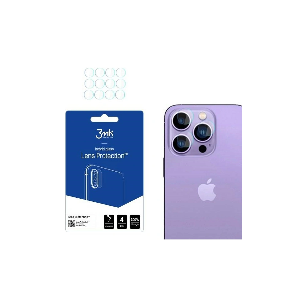 Hurtownia GSM - Szkło hybrydowe na obiektyw aparatu 3MK Lens Protect Apple iPhone 14 Pro/14 Pro Max [4 PACK] - 3MK4303 - {ean13} - Hurt