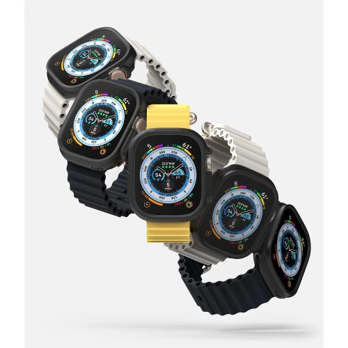 Etui Ringke Slim Apple Watch Ultra 1 / 2 / 3 49mm Clear & Matte Black [2 PACK]