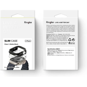 Hurtownia GSM - Etui Ringke Slim Apple Watch Ultra 49mm Átlátszó és Matt Fekete [2 PACK] - RGK1732 - {ean13} - Hurt
