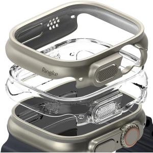 Case Ringke Slim Apple Watch Ultra 49mm Clear & Titanium Grey [2 PACK]