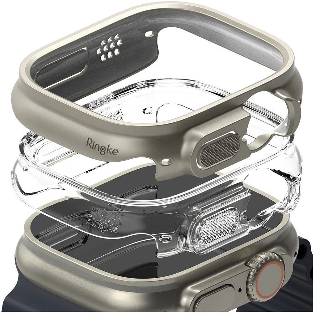 Wholesale Case Ringke Slim Apple Watch Ultra 49mm Clear & Titanium Grey [2 PACK] - RGK1733 - {ean13} - Hurt