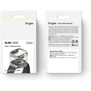 Hurtownia GSM - Etui Ringke Slim Apple Watch Ultra 49mm Átlátszó és Titán Szürke [2 PACK] - RGK1733 - {ean13} - Hurt