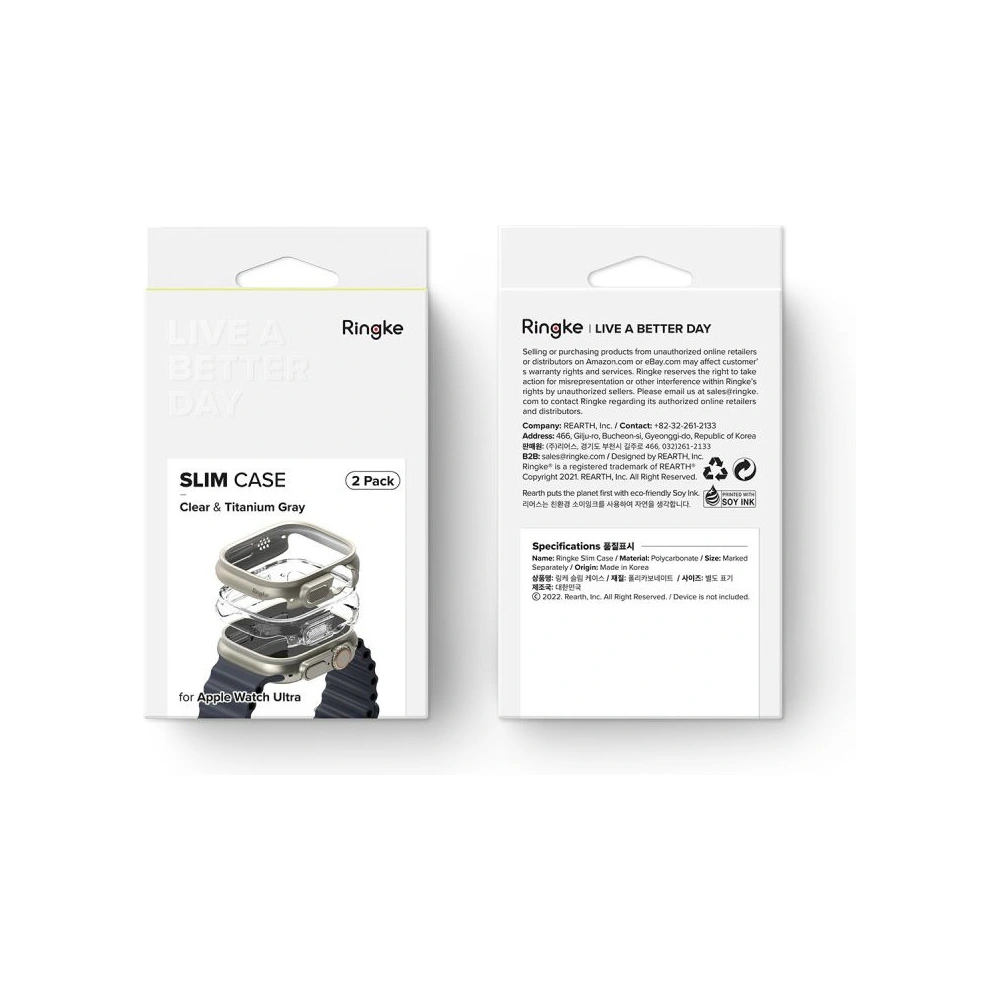 Hurtownia GSM - Etui Ringke Slim Apple Watch Ultra 49mm Clear & Titanium Grey [2 PACK] - RGK1733 - {ean13} - Hurt