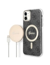 Hurtownia GSM - Set Guess husă + încărcător wireless GUBPN61H4EACSK Apple iPhone 11 negru/black hard case 4G Print MagSafe - GUE2279 - {ean13} - Hurt