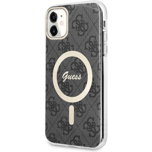 Hurtownia GSM - Set Guess husă + încărcător wireless GUBPN61H4EACSK Apple iPhone 11 negru/black hard case 4G Print MagSafe - GUE2279 - {ean13} - Hurt
