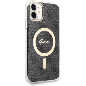 Hurtownia GSM - Set Guess husă + încărcător wireless GUBPN61H4EACSK Apple iPhone 11 negru/black hard case 4G Print MagSafe - GUE2279 - {ean13} - Hurt