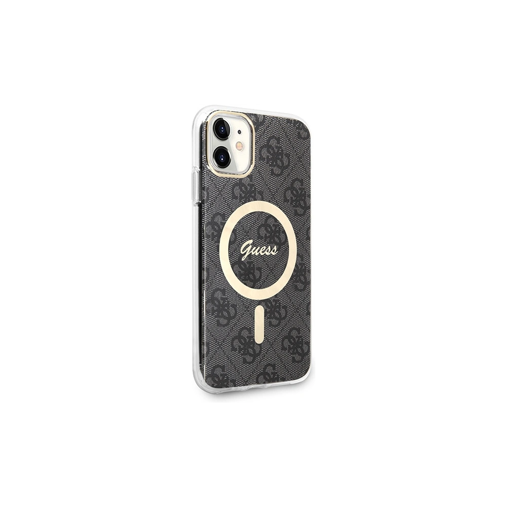 Hurtownia GSM - Set Guess husă + încărcător wireless GUBPN61H4EACSK Apple iPhone 11 negru/black hard case 4G Print MagSafe - GUE2279 - {ean13} - Hurt