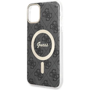 Hurtownia GSM - Set Guess husă + încărcător wireless GUBPN61H4EACSK Apple iPhone 11 negru/black hard case 4G Print MagSafe - GUE2279 - {ean13} - Hurt