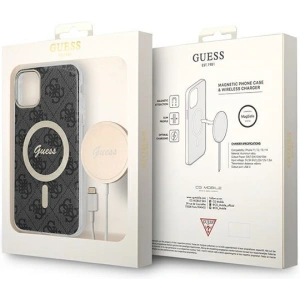 Hurtownia GSM - Set Guess husă + încărcător wireless GUBPN61H4EACSK Apple iPhone 11 negru/black hard case 4G Print MagSafe - GUE2279 - {ean13} - Hurt