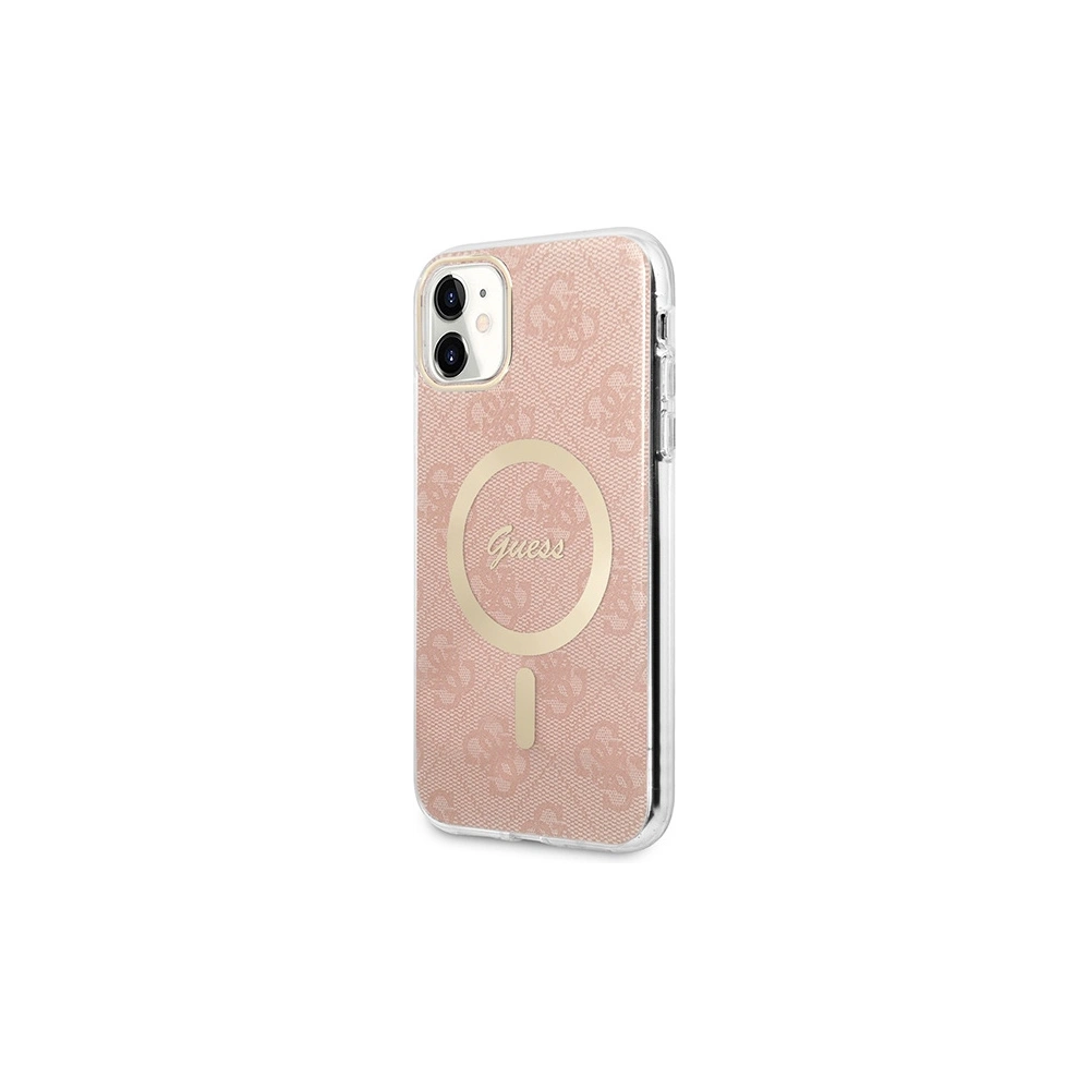 Hurtownia GSM - Set Guess Case + drahtloses Ladegerät GUBPN61H4EACSP Apple iPhone 11 rosa/pink Hartschale 4G Print MagSafe - GUE2280 - {ean13} - Hurt