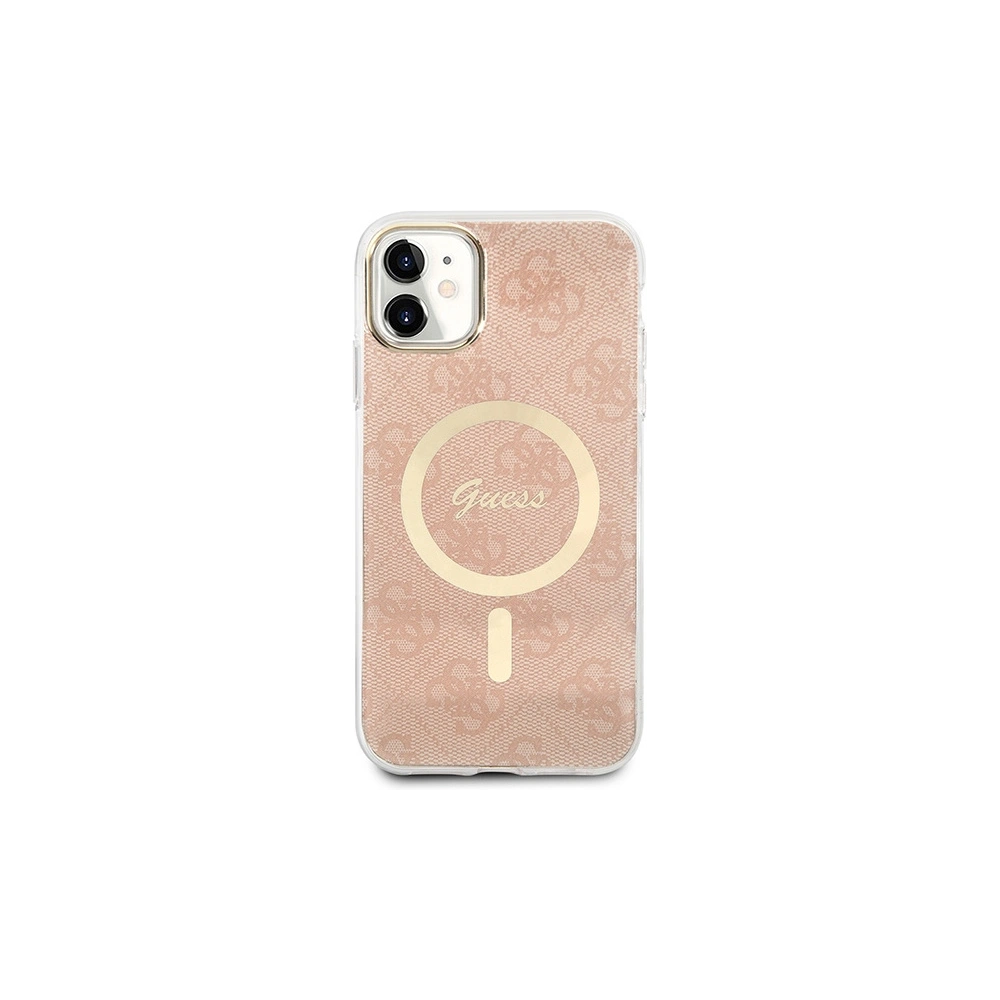 Hurtownia GSM - Set Guess Case + drahtloses Ladegerät GUBPN61H4EACSP Apple iPhone 11 rosa/pink Hartschale 4G Print MagSafe - GUE2280 - {ean13} - Hurt