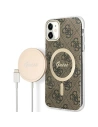 Hurtownia GSM - Set Guess husă + încărcător wireless GUBPN61H4EACSW Apple iPhone 11 maro/castaniu hard case 4G Print MagSafe - GUE2281 - {ean13} - Hurt