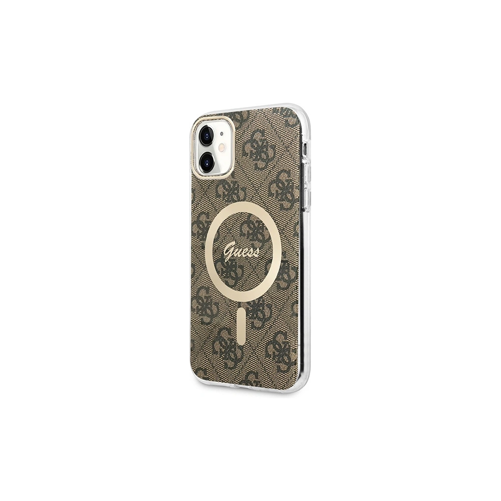 Hurtownia GSM - Set Guess husă + încărcător wireless GUBPN61H4EACSW Apple iPhone 11 maro/castaniu hard case 4G Print MagSafe - GUE2281 - {ean13} - Hurt
