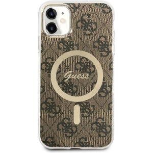 Hurtownia GSM - Set Guess husă + încărcător wireless GUBPN61H4EACSW Apple iPhone 11 maro/castaniu hard case 4G Print MagSafe - GUE2281 - {ean13} - Hurt