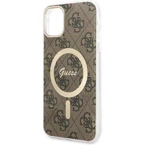 Hurtownia GSM - Set Guess husă + încărcător wireless GUBPN61H4EACSW Apple iPhone 11 maro/castaniu hard case 4G Print MagSafe - GUE2281 - {ean13} - Hurt