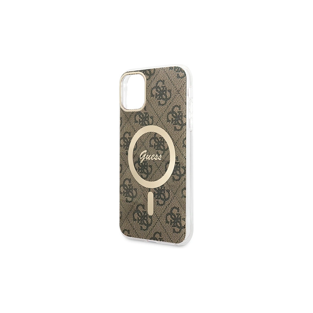 Hurtownia GSM - Set Guess husă + încărcător wireless GUBPN61H4EACSW Apple iPhone 11 maro/castaniu hard case 4G Print MagSafe - GUE2281 - {ean13} - Hurt