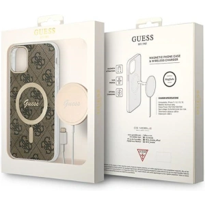 Hurtownia GSM - Set Guess husă + încărcător wireless GUBPN61H4EACSW Apple iPhone 11 maro/castaniu hard case 4G Print MagSafe - GUE2281 - {ean13} - Hurt